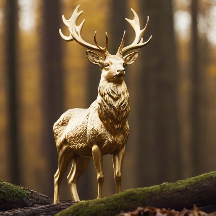 Rothirsch bei Vollmond